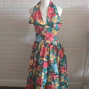 Riccio One-Shoulder Floral Dress in Coral, Yellow, Teal, Blue